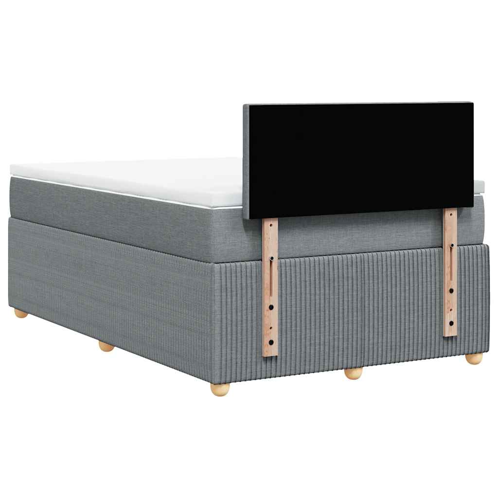 Giroletto a Molle con Materasso Grigio Chiaro 120x200cm Tessuto | homemem39