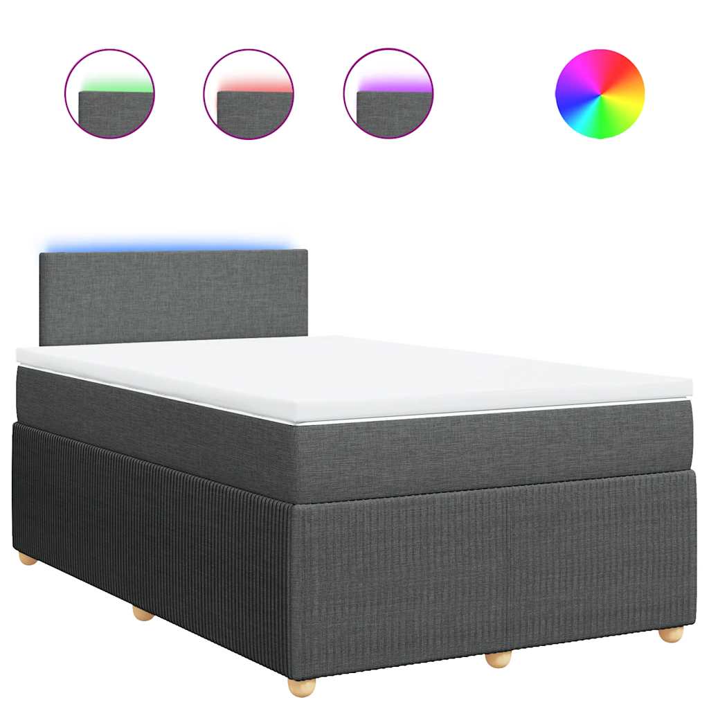 Giroletto a Molle con Materasso Grigio Scuro 120x200 cm Tessuto | homemem39