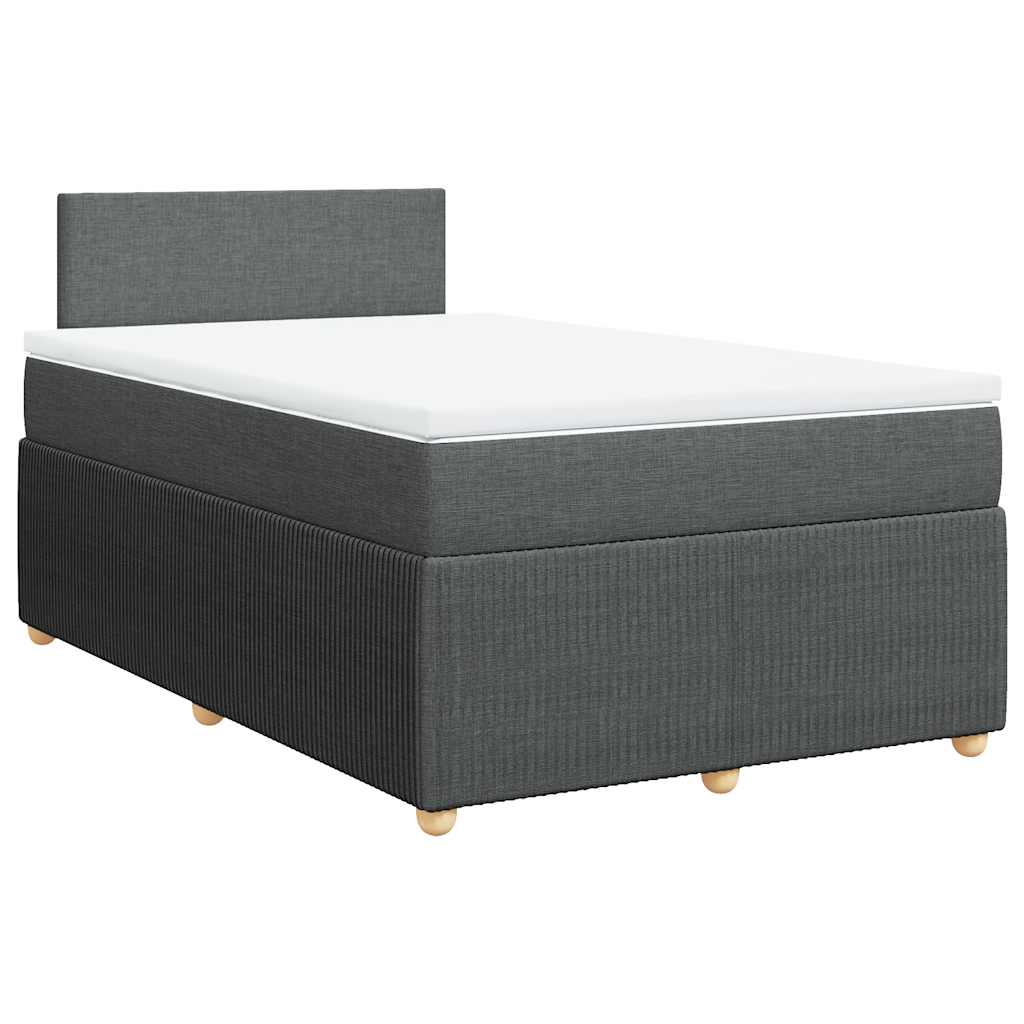 Giroletto a Molle con Materasso Grigio Scuro 120x200 cm Tessuto | homemem39