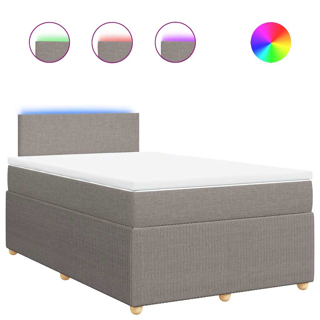 Giroletto a Molle con Materasso Tortora 120x200 cm in Tessuto | homemem39