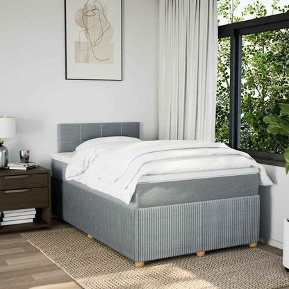 Giroletto a Molle con Materasso Grigio Chiaro 120x200cm Tessuto
