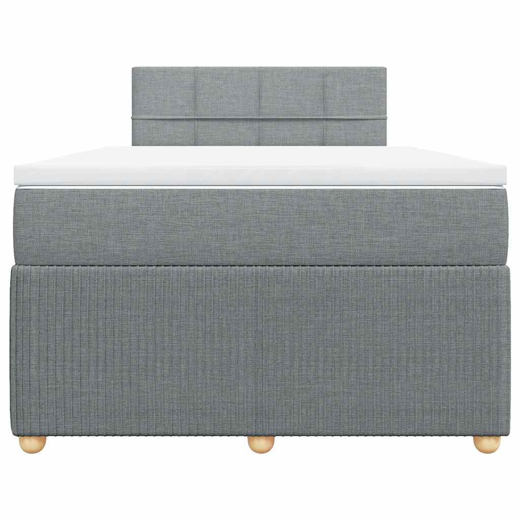 Giroletto a Molle con Materasso Grigio Chiaro 120x200cm Tessuto