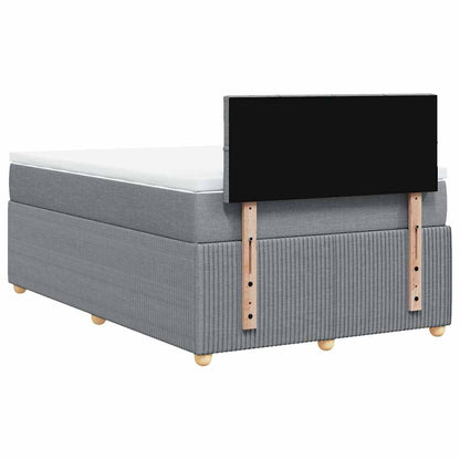 Giroletto a Molle con Materasso Grigio Chiaro 120x200cm Tessuto