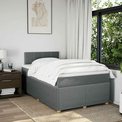 Giroletto a Molle con Materasso Grigio Scuro 120x200 cm Tessuto