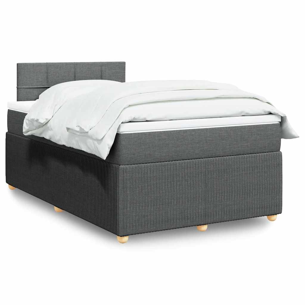 Giroletto a Molle con Materasso Grigio Scuro 120x200 cm Tessuto | homemem39