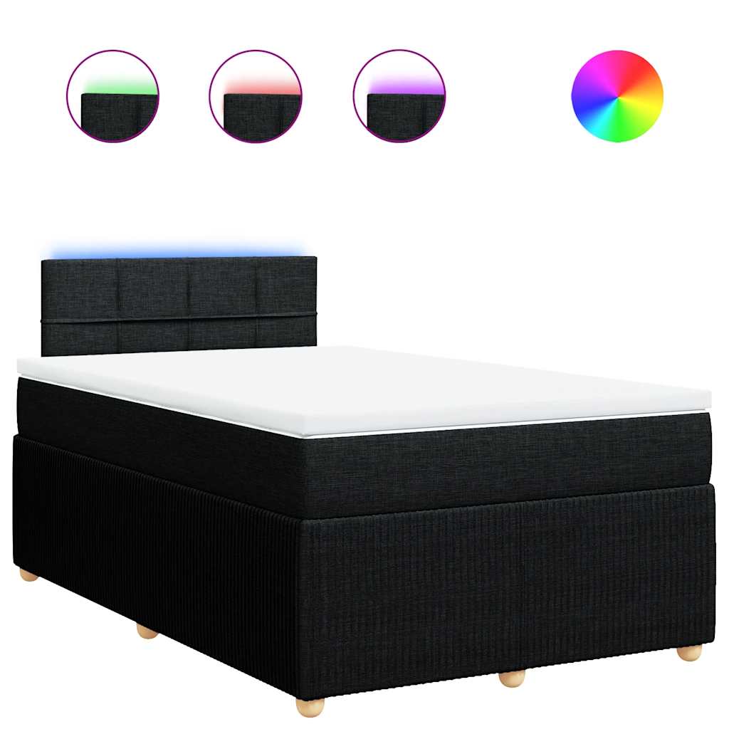 Giroletto a Molle con Materasso Nero 120x200 cm in Tessuto | homemem39