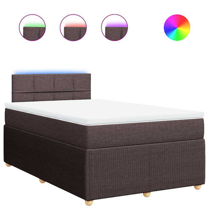 Giroletto a Molle con Materasso Marrone Scuro 120x200cm Tessuto | homemem39