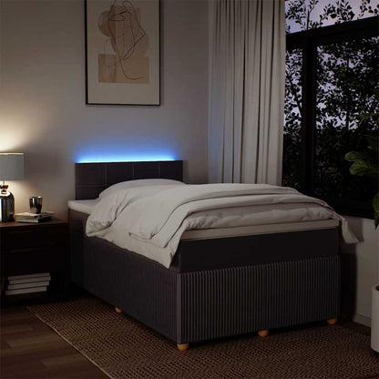 Giroletto a Molle con Materasso Marrone Scuro 120x200cm Tessuto | homemem39