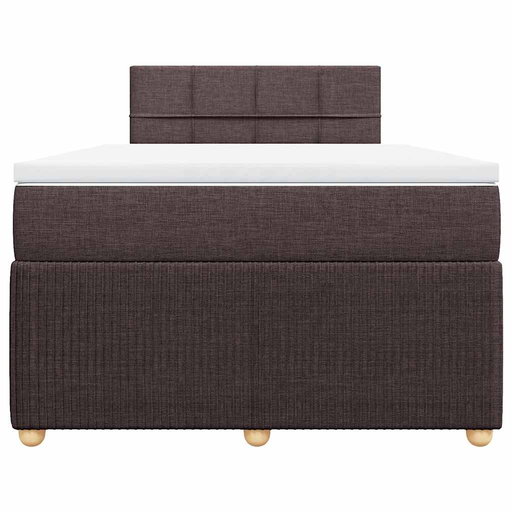 Giroletto a Molle con Materasso Marrone Scuro 120x200cm Tessuto