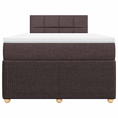 Giroletto a Molle con Materasso Marrone Scuro 120x200cm Tessuto