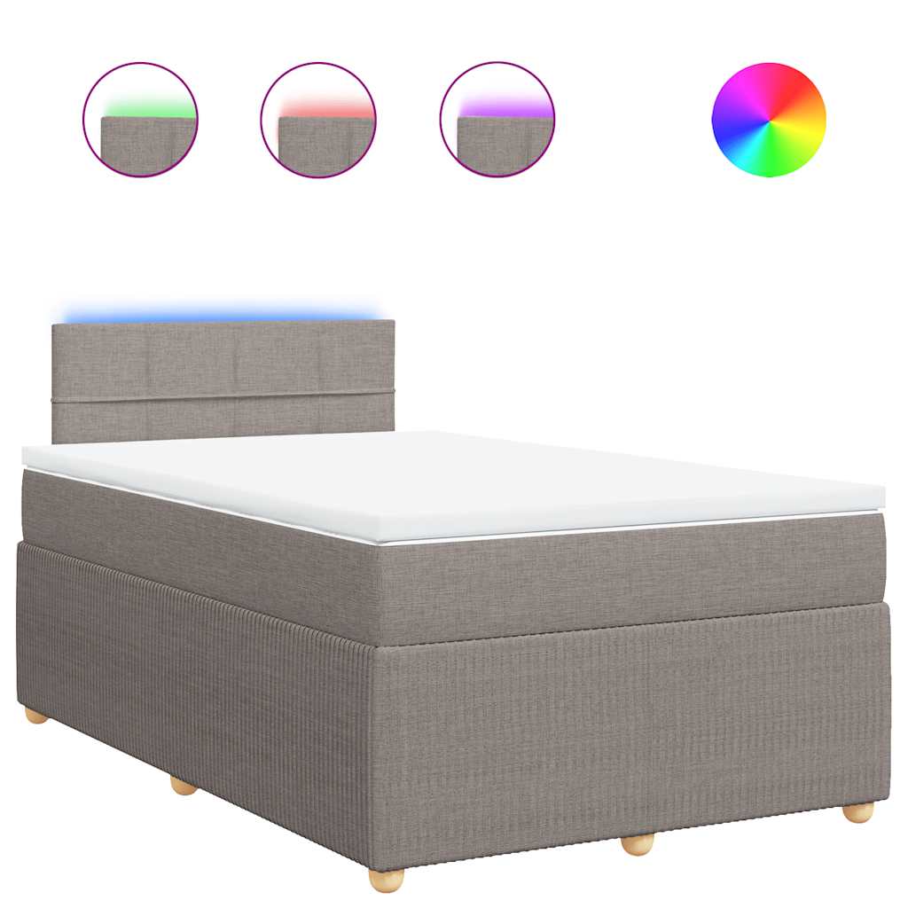 Giroletto a Molle con Materasso Tortora 120x200 cm in Tessuto | homemem39