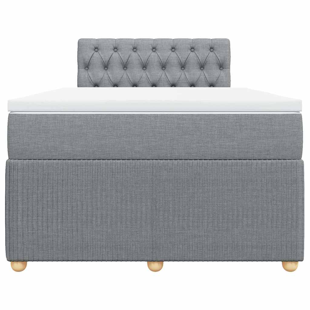 Giroletto a Molle con Materasso Grigio Chiaro 120x200cm Tessuto