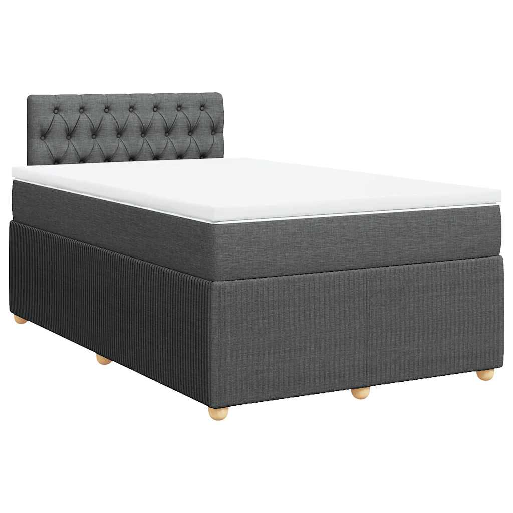 Giroletto a Molle con Materasso Grigio Scuro 120x200 cm Tessuto | homemem39