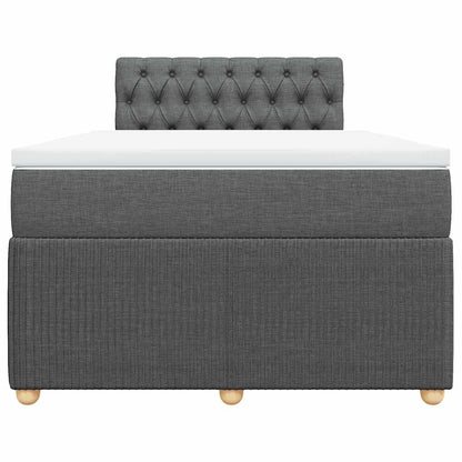Giroletto a Molle con Materasso Grigio Scuro 120x200 cm Tessuto