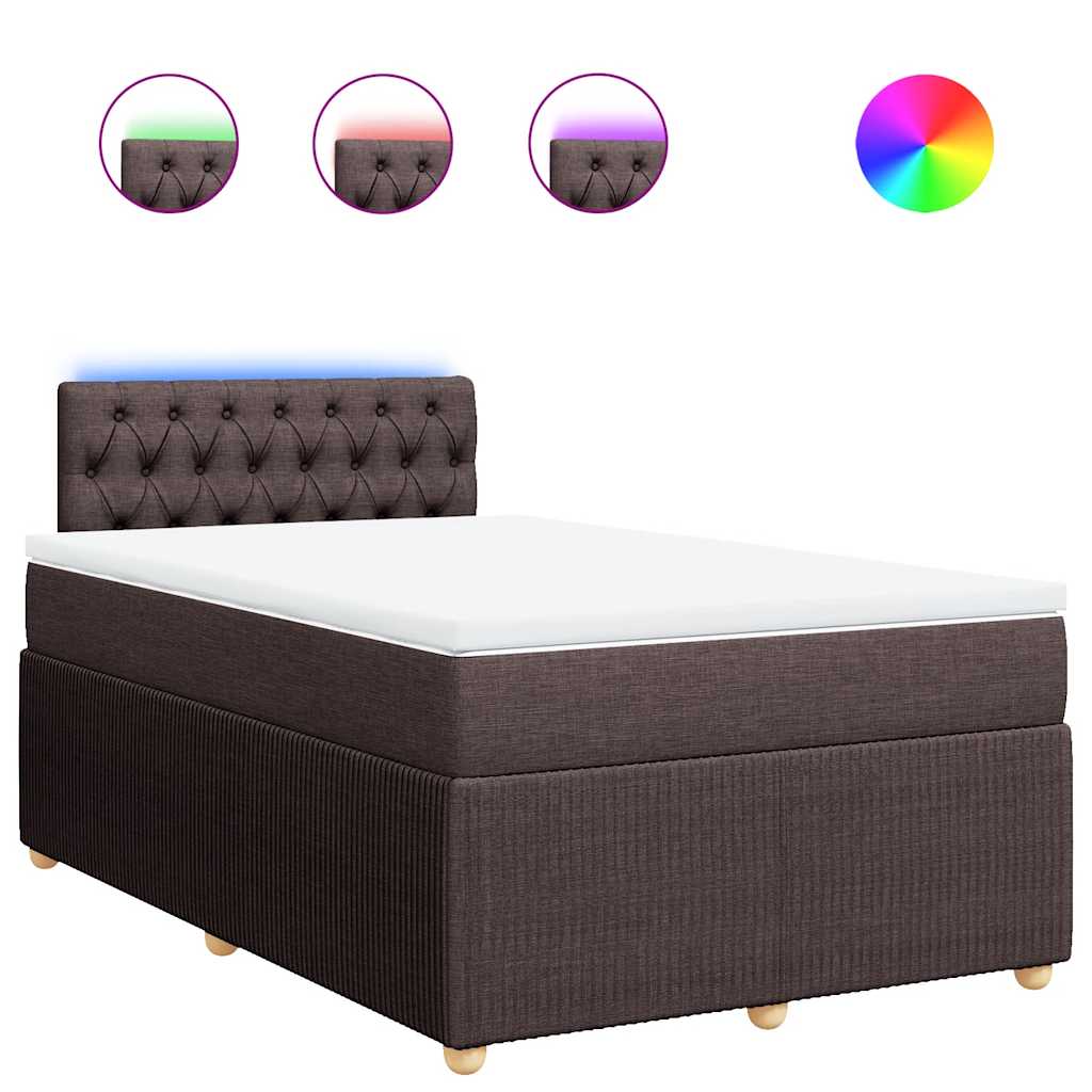 Giroletto a Molle con Materasso Marrone Scuro 120x200cm Tessuto | homemem39