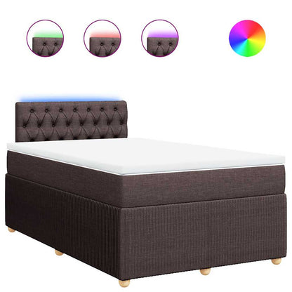 Giroletto a Molle con Materasso Marrone Scuro 120x200cm Tessuto | homemem39