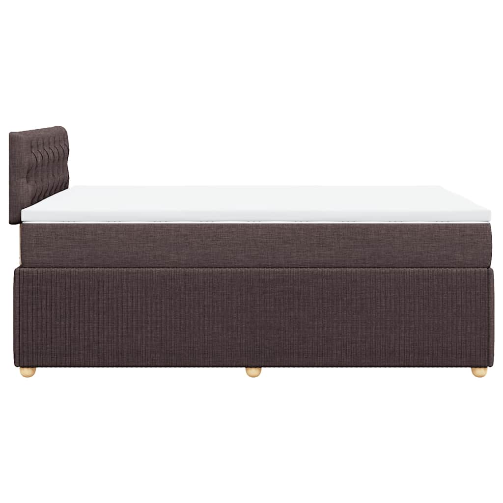 Giroletto a Molle con Materasso Marrone Scuro 120x200cm Tessuto | homemem39