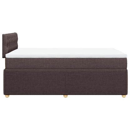 Giroletto a Molle con Materasso Marrone Scuro 120x200cm Tessuto | homemem39