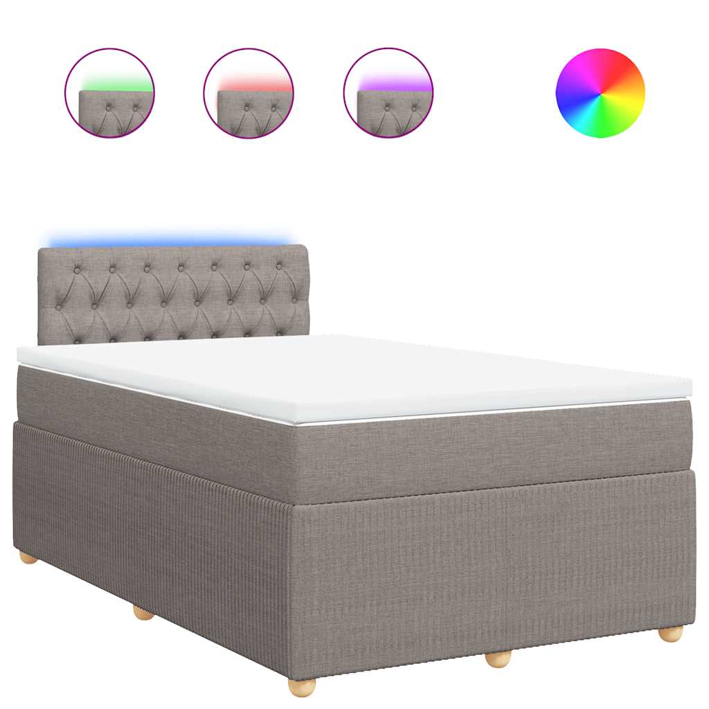Giroletto a Molle con Materasso Tortora 120x200 cm in Tessuto | homemem39