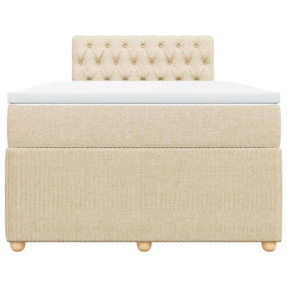 Giroletto a Molle con Materasso Crema 120x200 cm in Tessuto - homemem39