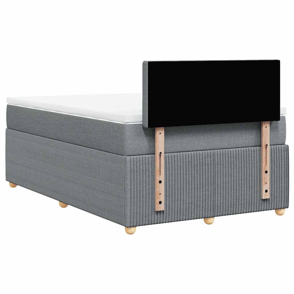 Giroletto a Molle con Materasso Grigio Chiaro 120x200cm Tessuto | homemem39