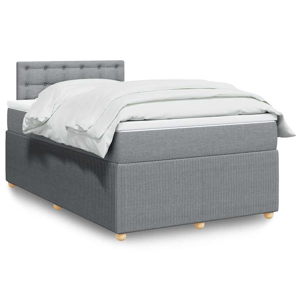 Giroletto a Molle con Materasso Grigio Chiaro 120x200cm Tessuto | homemem39