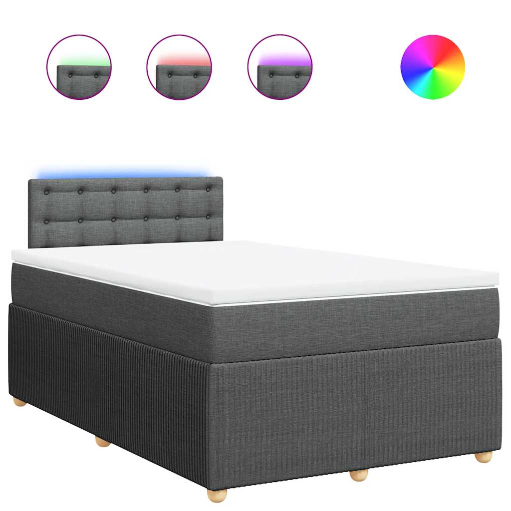 Giroletto a Molle con Materasso Grigio Scuro 120x200 cm Tessuto | homemem39