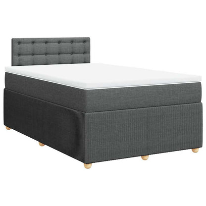 Giroletto a Molle con Materasso Grigio Scuro 120x200 cm Tessuto