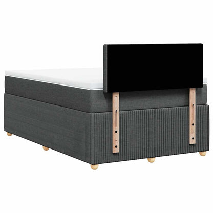 Giroletto a Molle con Materasso Grigio Scuro 120x200 cm Tessuto