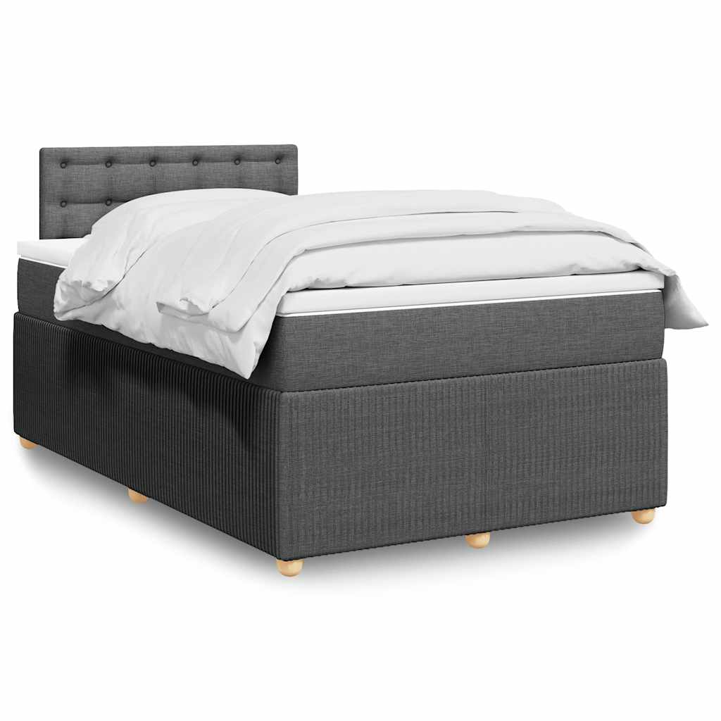 Giroletto a Molle con Materasso Grigio Scuro 120x200 cm Tessuto | homemem39