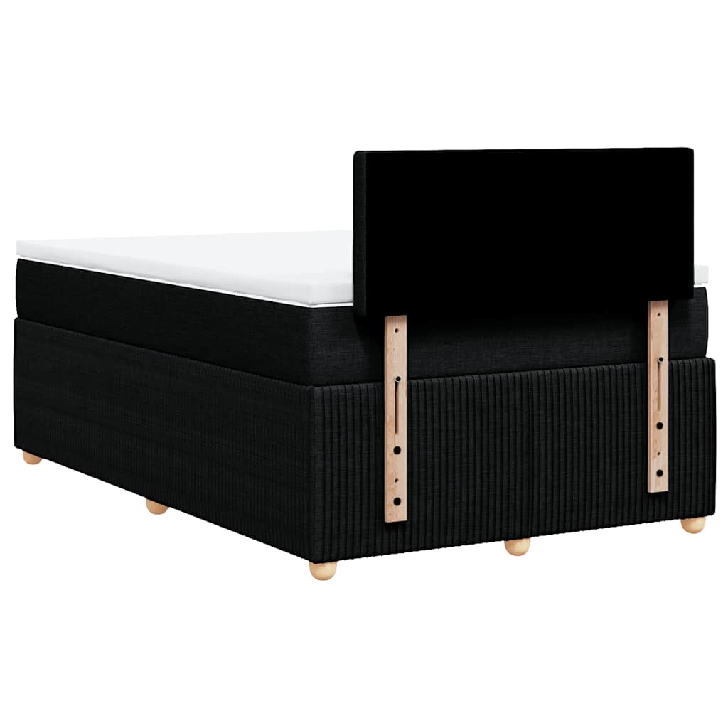 Giroletto a Molle con Materasso Nero 120x200 cm in Tessuto