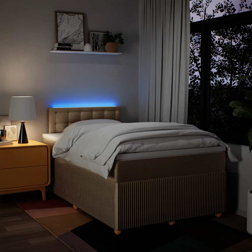 Giroletto a Molle con Materasso Crema 120x200 cm in Tessuto - homemem39