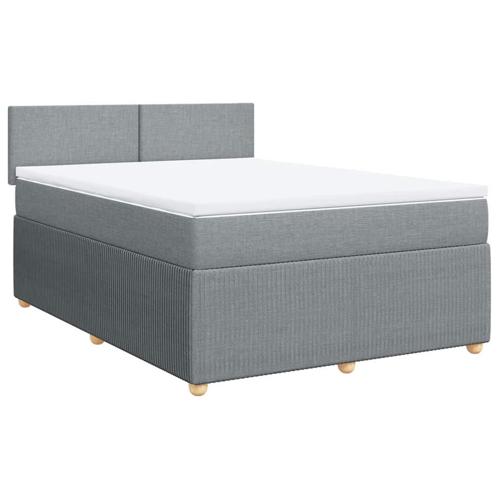 Giroletto a Molle con Materasso Grigio Chiaro 140x190cm Tessuto