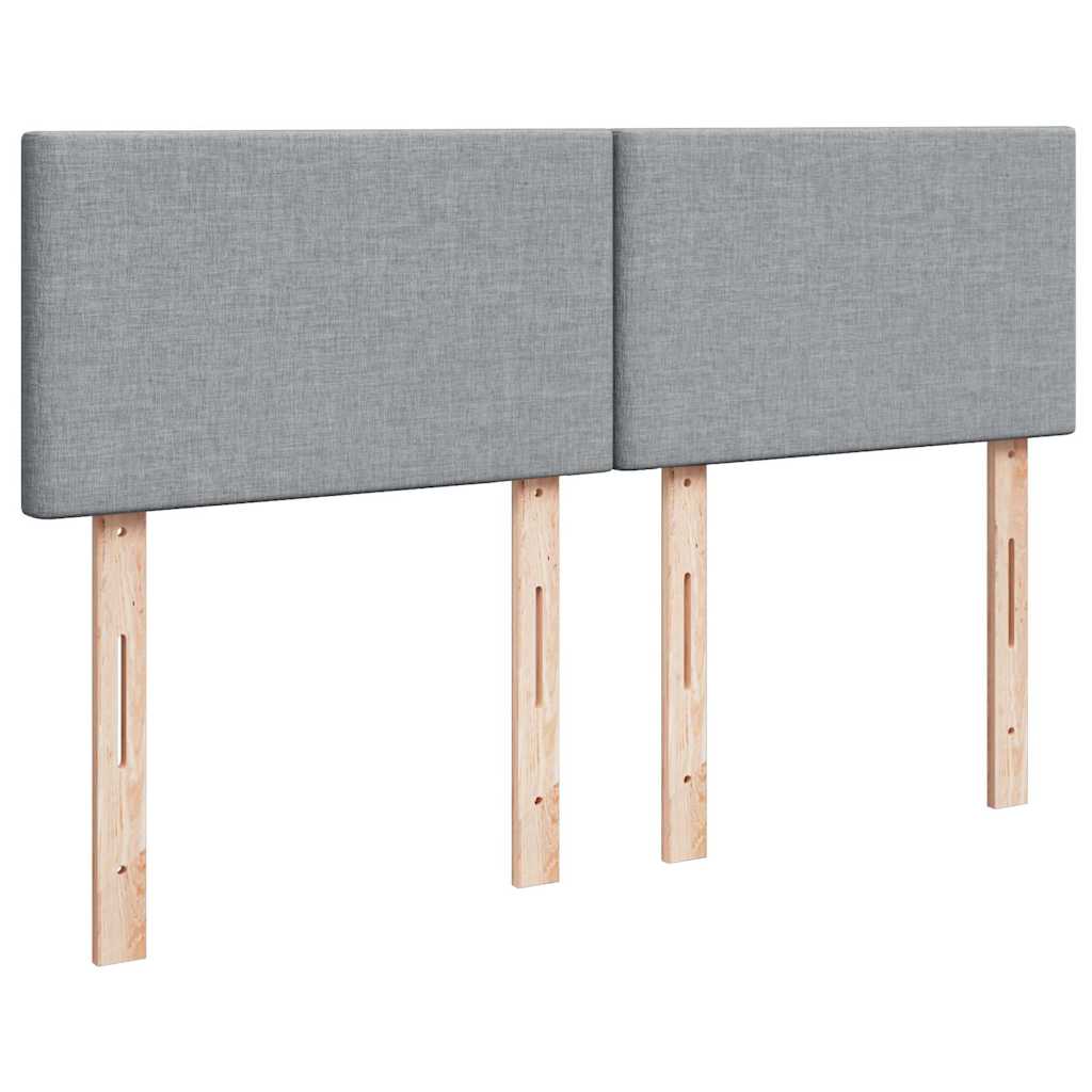 Giroletto a Molle con Materasso Grigio Chiaro 140x190cm Tessuto