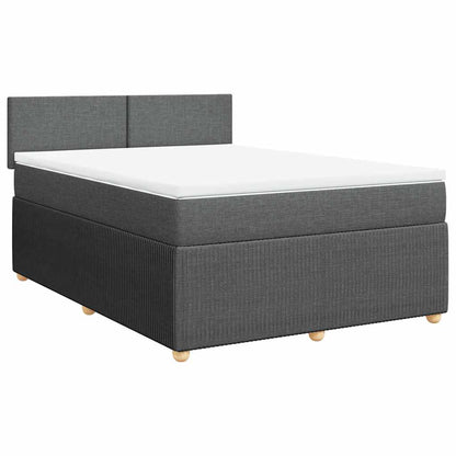 Giroletto a Molle con Materasso Grigio Scuro 140x190 cm Tessuto