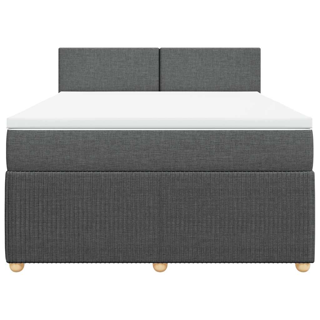 Giroletto a Molle con Materasso Grigio Scuro 140x190 cm Tessuto