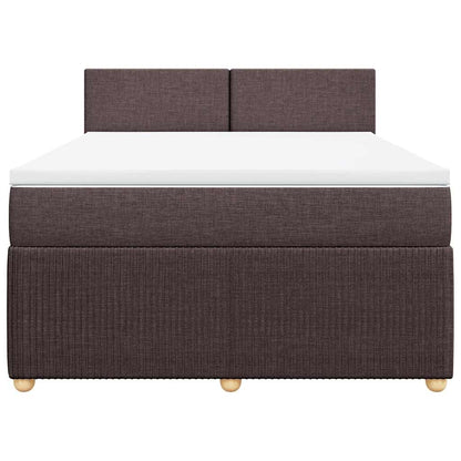 Giroletto a Molle con Materasso Marrone Scuro 140x190cm Tessuto