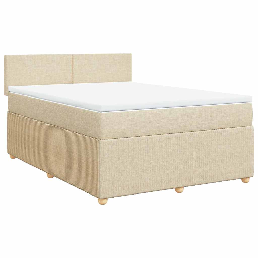 Giroletto a Molle con Materasso Crema 140x19 cm in Tessuto | homemem39