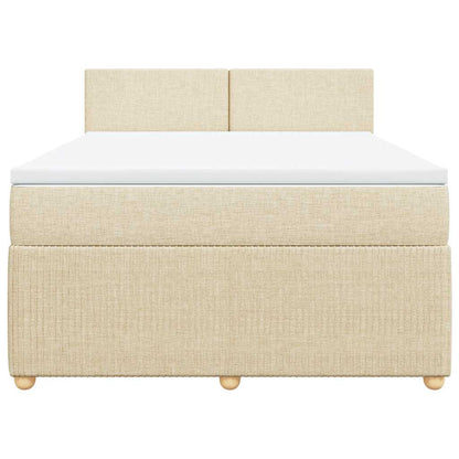 Giroletto a Molle con Materasso Crema 140x19 cm in Tessuto | homemem39
