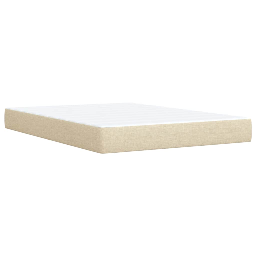 Giroletto a Molle con Materasso Crema 140x19 cm in Tessuto | homemem39
