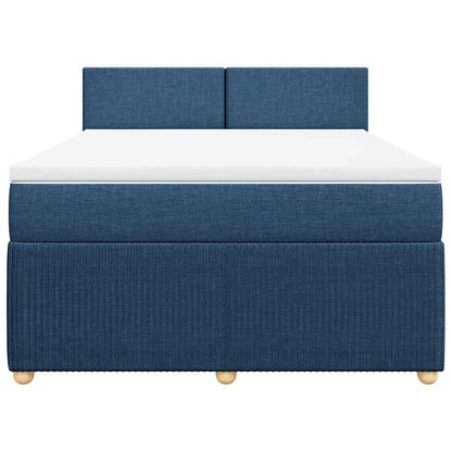 Giroletto a Molle con Materasso Blu 140x190 cm in Tessuto