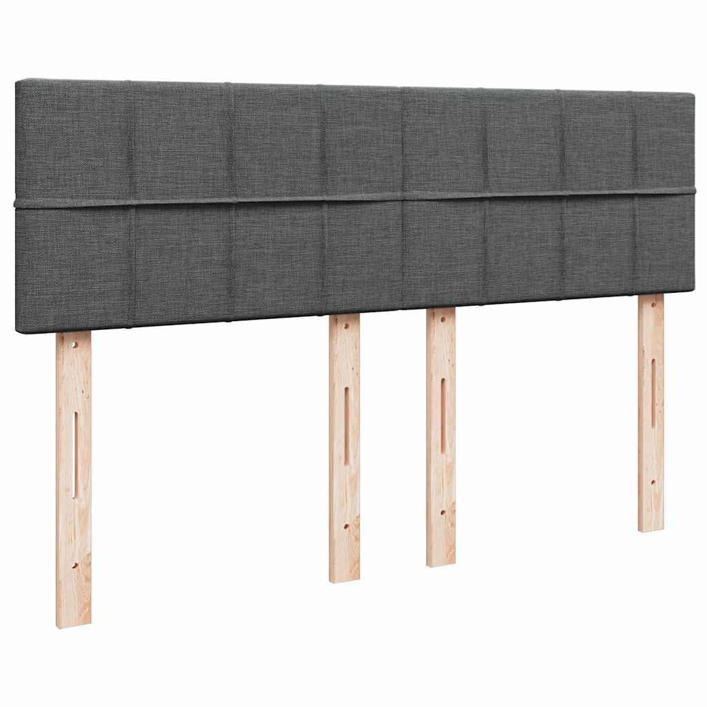 Giroletto a Molle con Materasso Grigio Scuro 140x190 cm Tessuto