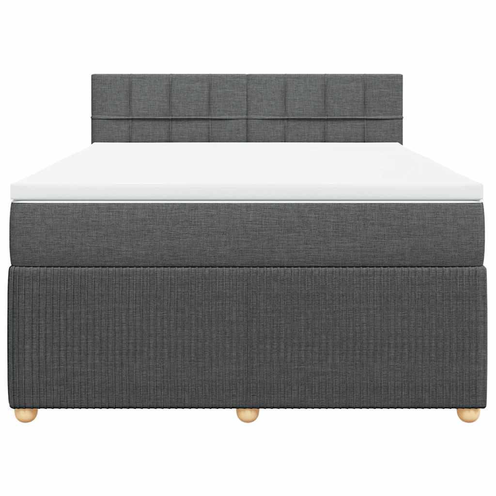 Giroletto a Molle con Materasso Grigio Scuro 140x190 cm Tessuto