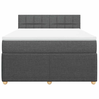 Giroletto a Molle con Materasso Grigio Scuro 140x190 cm Tessuto