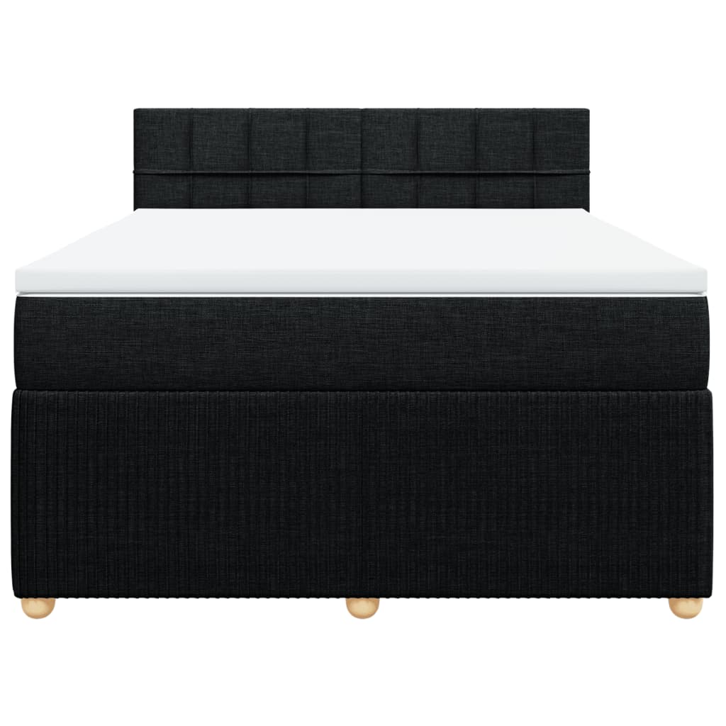 Giroletto a Molle con Materasso Nero 140x190 cm in Tessuto
