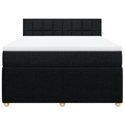 Giroletto a Molle con Materasso Nero 140x190 cm in Tessuto