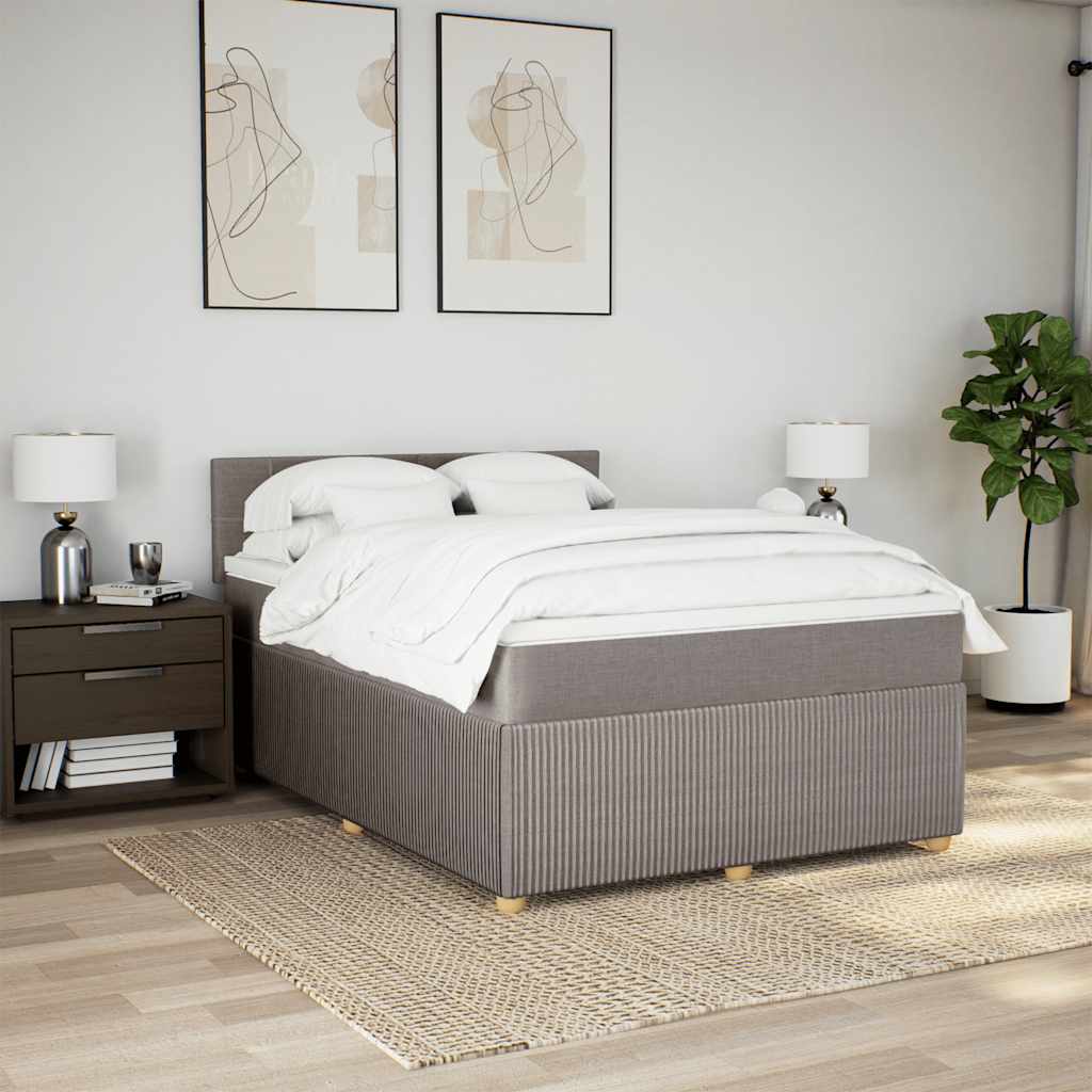 Giroletto a Molle con Materasso Tortora 140x190 cm in Tessuto