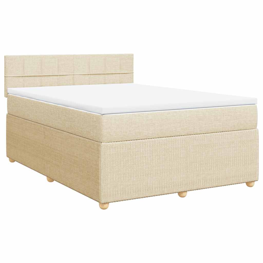 Giroletto a Molle con Materasso Crema 140x19 cm in Tessuto | homemem39