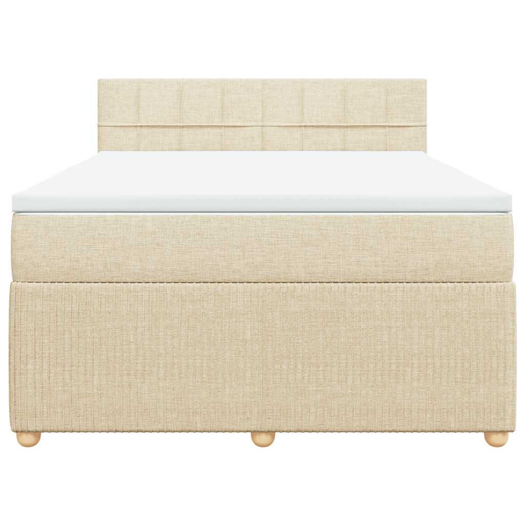 Giroletto a Molle con Materasso Crema 140x19 cm in Tessuto | homemem39