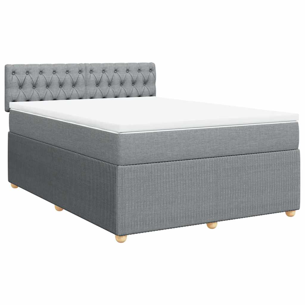 Giroletto a Molle con Materasso Grigio Chiaro 140x190cm Tessuto | homemem39